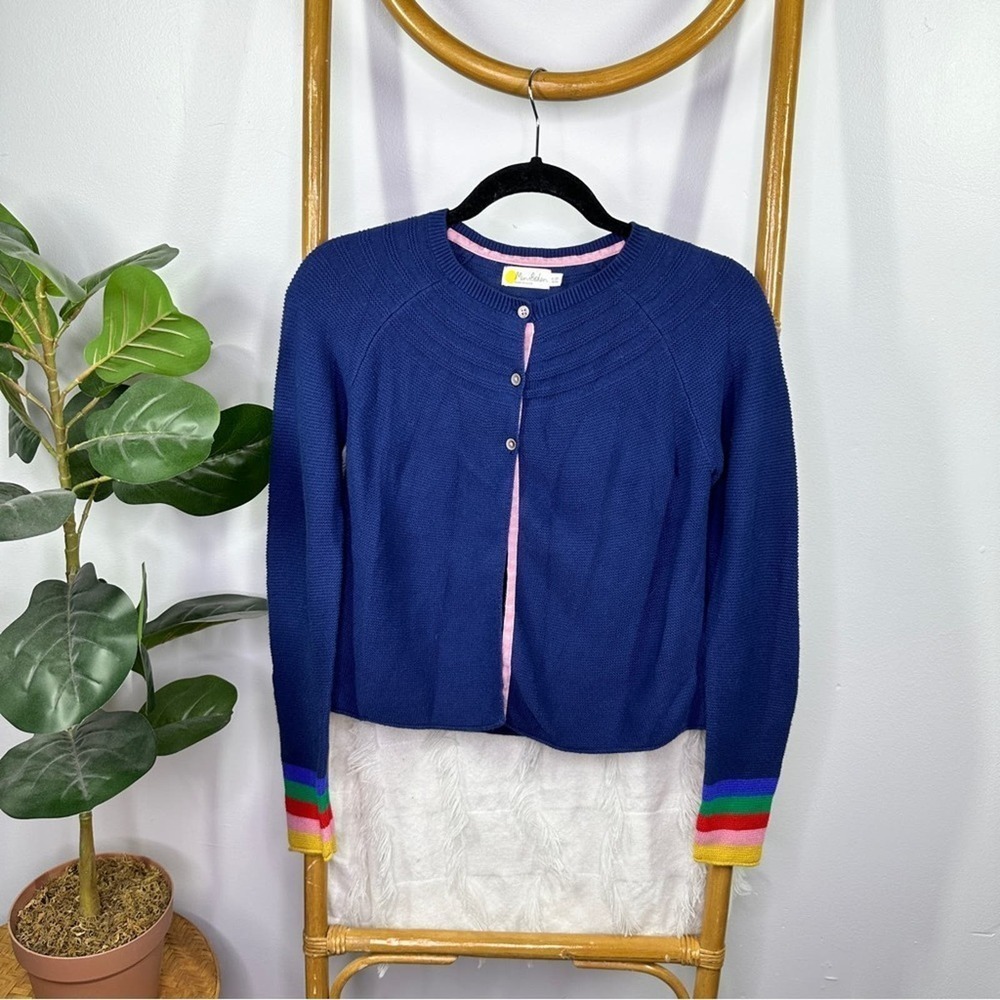 Girls Mini Boden.Navy Blue Button Down Long Sleeve Sweater sz 11-12Y